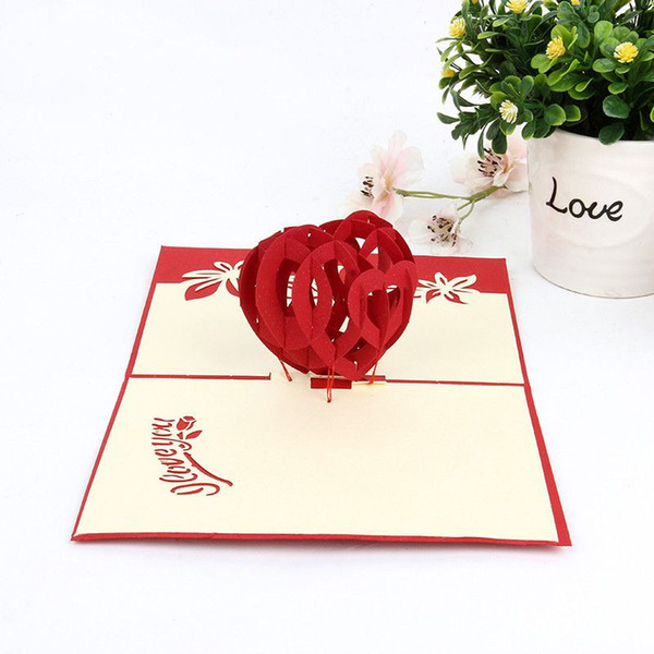 3D card birthday cake 3D Pop UP Gift & Greeting Blessing Cards Handmade paper silhoue & Creative Happy christmas cards