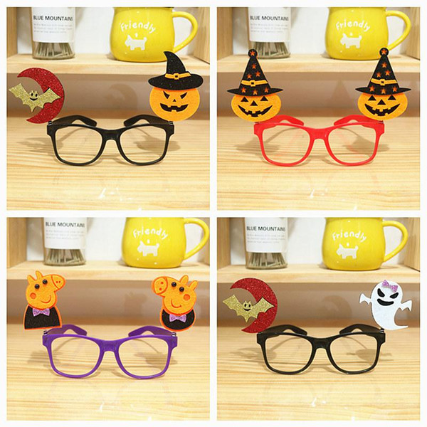 Halloween glasses frame party decoration prop ghost festival creative personality strange pumpkin bat children toy glasses