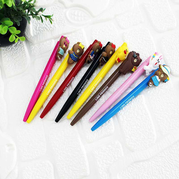 Korean version of the gift box spring gel pen creative gift cartoon ball pen student black signature test artifact gift stationery