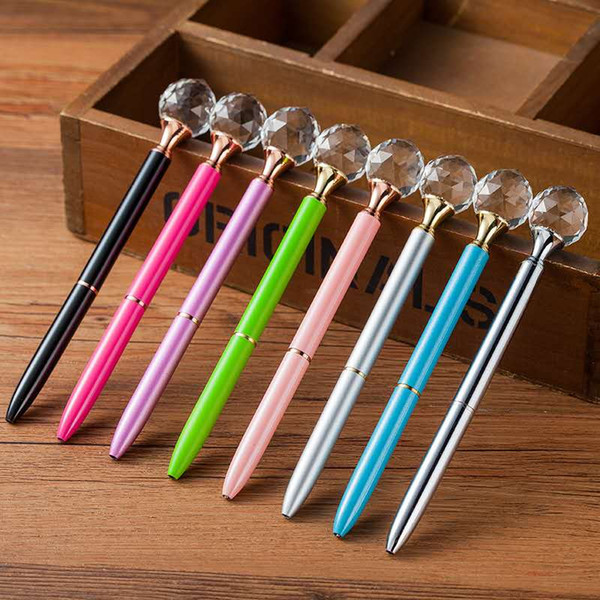 2019 new water diamond ballpoint pen gift advertising pen office stationery bullet simple multi-color multi-function metal pen