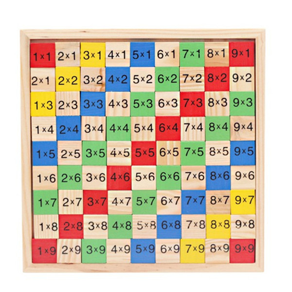 Multiplication Table Math Toys 9x9 Double Side Pattern Printed Board Colorful Wooden Figure Block Kids Novelty Items T2I166