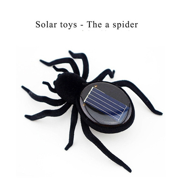 New Fashion Novelty Toys High Quality Solar Power Cute Spider Kids toys Black Crazy Spider Children Toy Solar Energy Toy B1158