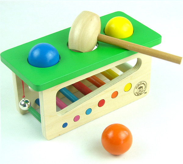 [TOP] Baby Wood Sound Knock Ball Percussion Punch and Drop Instruments Hammering and Pounding Roll Bench music toy kids gift