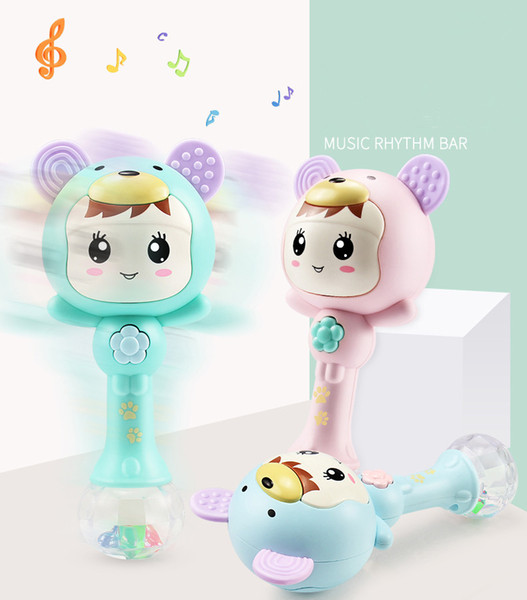 Baby Teethers Toys suzakoo Baby rattle toy 0-1 years old Musical sand hammer Rhythm stick Puzzle