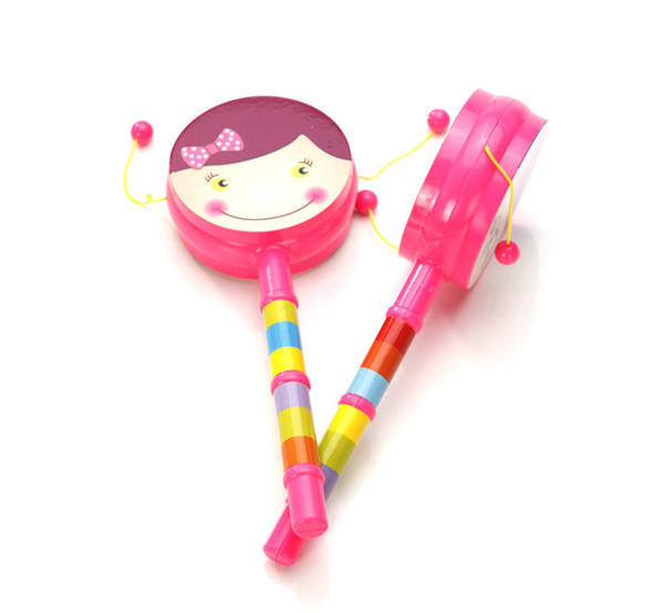 Baby Teethers Toys suzakoo Plastic cartoon pattern drum-shaped baby Rattle drum children toy game hand shaking musical instrument