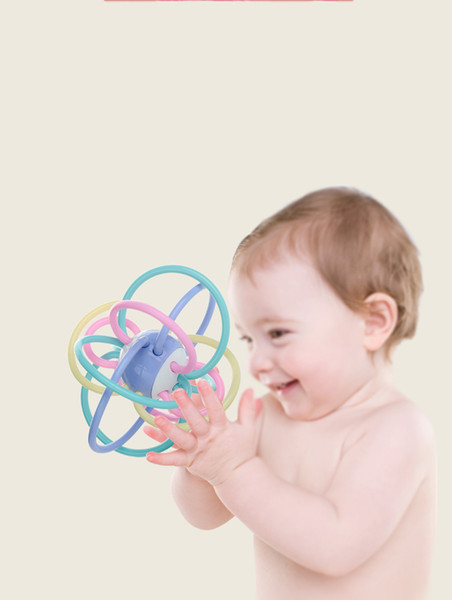 Baby teether molar stick bite chew hand bell early education educational toys Manhattan hand catching ball