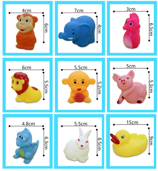 DHL 4000pcs 5cm Baby Bath Water Duck Toy Mini Sounds animal Yellow Rubber Ducks Kids Bath Small Octopus Toy Children Swiming Beach Gifts
