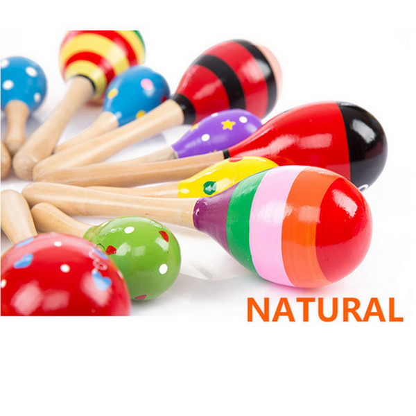 HOT DHL 200pcs Baby Wooden Toy Rattle Baby cute Rattle toys Orff musical instruments Educational Toys baby Sand ball sand hammer 12-20cm