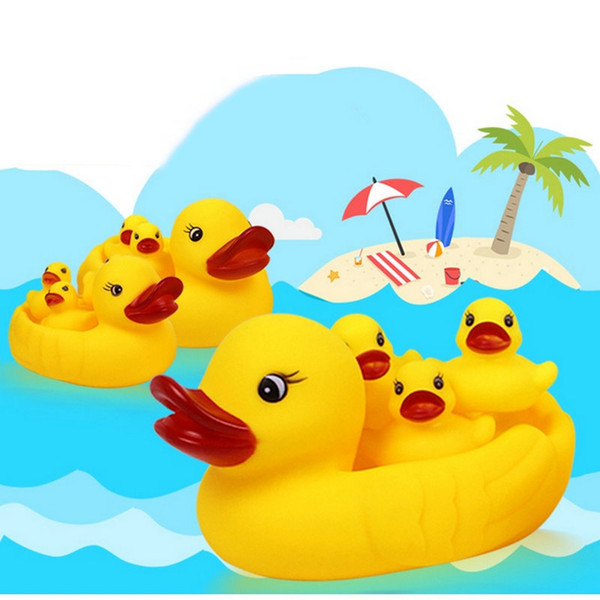 retail Baby Bath Water Duck Toy Mini Sounds animal Yellow Rubber Ducks Kids Bath Small Octopus Toy Children Swiming Beach Gifts