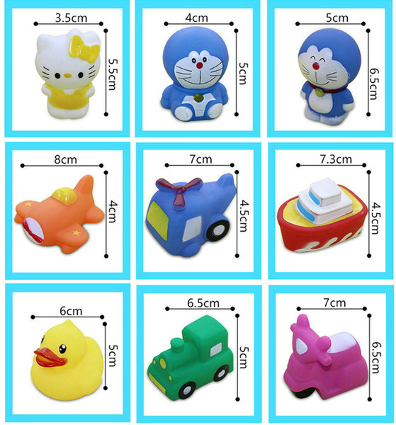30pcs Baby Bath Water Toy Ship plane car Mini Sounds animal Yellow Rubber Ducks Kids Small Octopus elephant Toy Children Swiming Beach Gifts