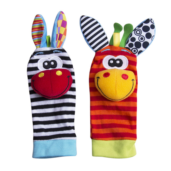 New Baby Infant Soft Rattles Handbells Hand Foot Finders Socks Cartoon Developmental Toy Cute Lovely