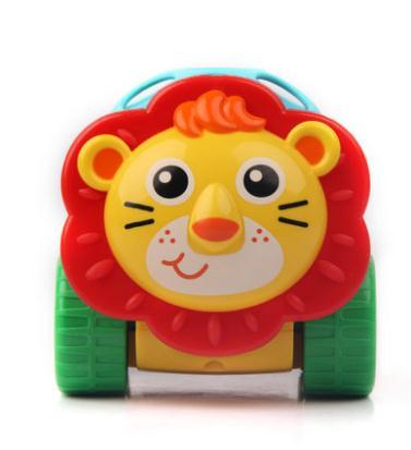 Green baby placates cartoon lion back slide hand grip rattle ball cart infant toys puzzle parent-child interaction