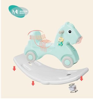 Children rocking horse with music story machine toy baby Trojan baby seat rocking horse 1-3 years old plastic thickening