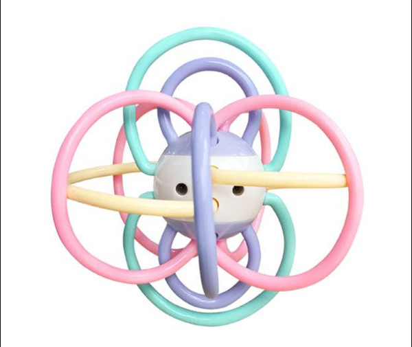 Baby hand ball baby gum grinding stick chewing gum rattle baby early education puzzle toy Manhattan ball