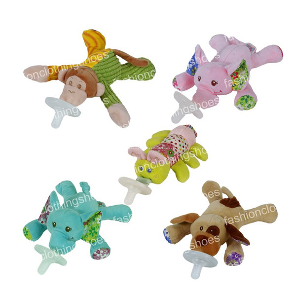 Sozzy Soft Baby Pacifier Toy Cute Cartoon Animal 0M+ Baby Plush Pacifier Rattle 20cm