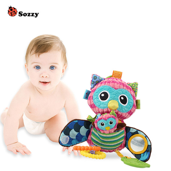 Sozzy Multifunctional Baby Toys Rattles owl Mobiles Soft Cotton Infant Pram Stroller Car Bed Rattles Hanging Animal Plush Toys