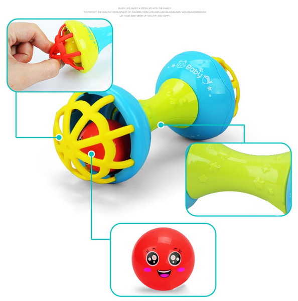 Baby Rattles toy Intelligence Grasping Gums Plastic Hand Bell Rattle Funny Educational Mobiles Toys Birthday Gifts
