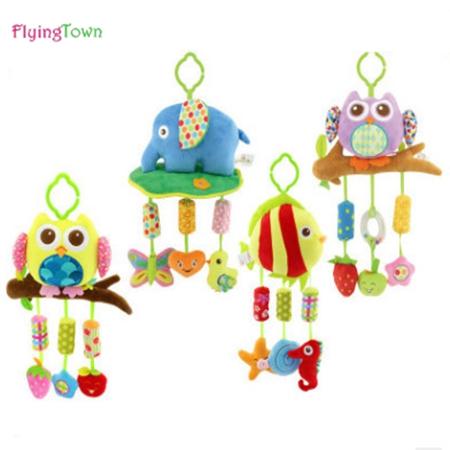 FlyingTown 0-3 years old New Baby toy Crib Revolves Around The Bed Stroller Playing Toy Crib Lathe Hanging Baby Rattles