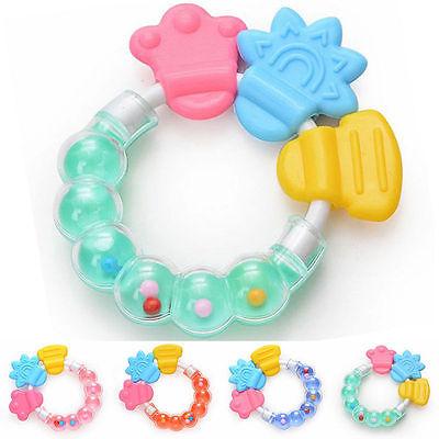 Wholesale- 2017 new baby Infant Teething Circle Ring Baby Rattles Biting Toy Kid Cute Toy Baby Teether