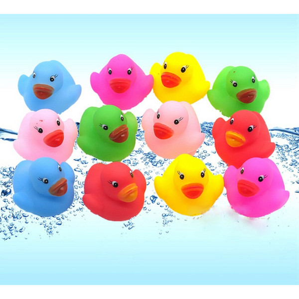 Bath Toys Shower Water Floating Squeaky Rubber Ducks Colorful Bath Toys Children Water Swimming Funny Newborn Toy squishy toys