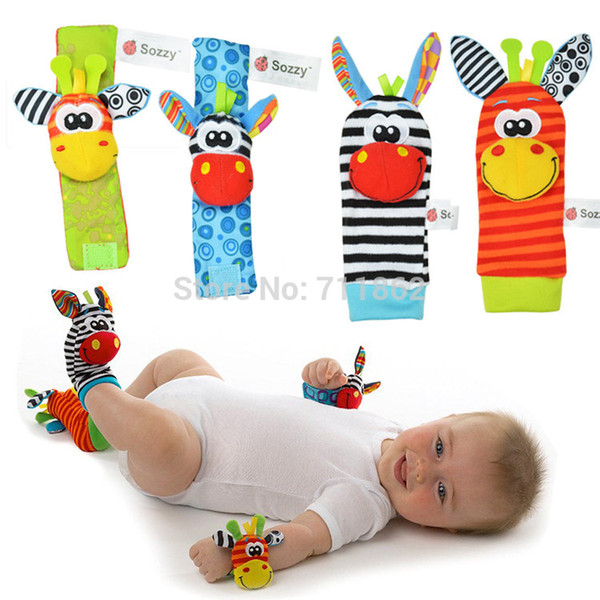 (4pcs=2 pcs waist+2 pcs socks )baby rattle toys Garden Bug Wrist Rattle and Foot Socks