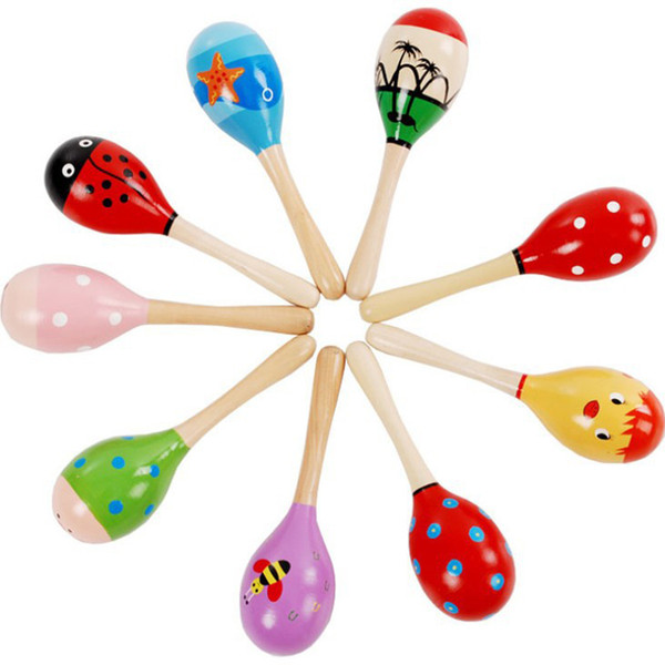 colorful new fashion Baby Wooden Toy Rattle Baby cute Rattle toys Orff musical instruments Educational Toys