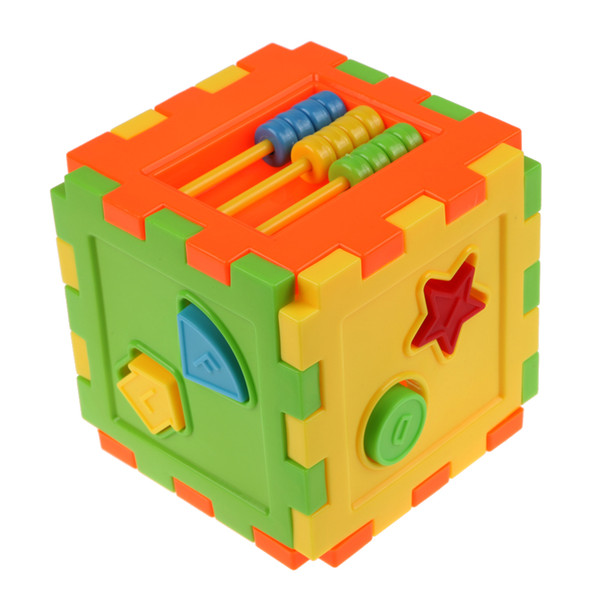 Baby Colorful Block Toy Bricks ABS Plastic Matching Blocks Baby Kids Intelligence Educational Sorting Box Toy