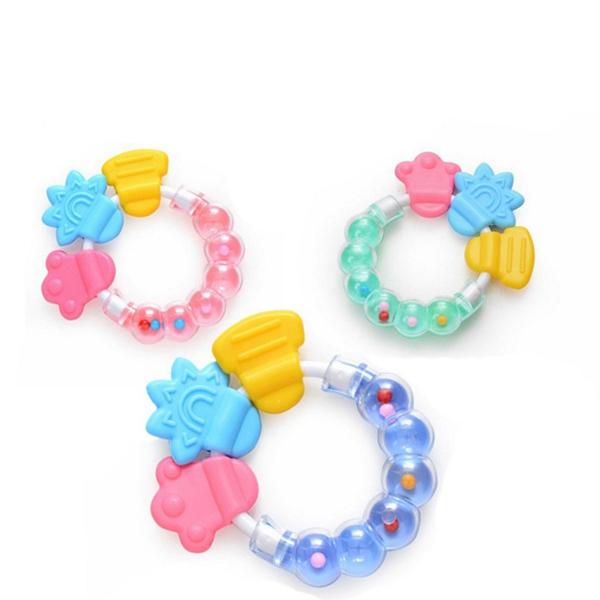 New Baby Teething Teether Ring Circle Teether Balls Toys for Baby Lovely Baby Bell Toy Product Cute Teeth Training