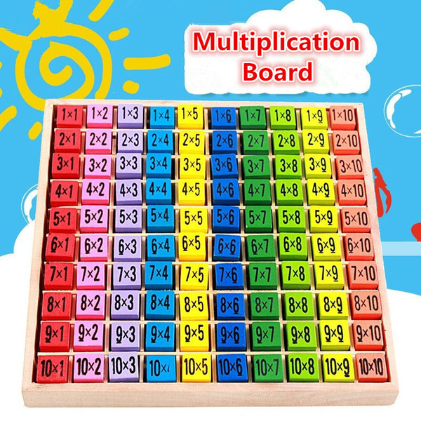 Multiplication Table Math Toys 10x10 Double Side Pattern Printed Board Colorful Wooden Figure Block Kids Novelty Items T2I165