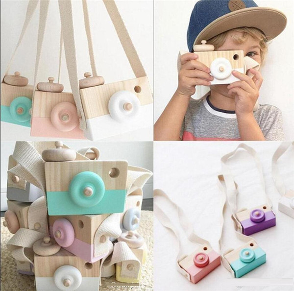INS Novelty Toys for Kids Baby Wooden Toy Camera Photography Props Mini Toy Baby Cute Safe Natural Birthday Gift Room Decoration b1477