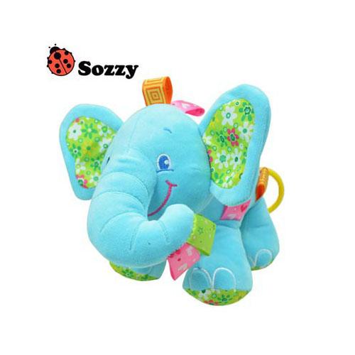 Wholesale- 15*24cm Infant Baby Crib Stroller Toy Multi-funtion Elephant Ring 0+ months Plush Doll Newborn Bed Hanging Baby Rattle Soft Play