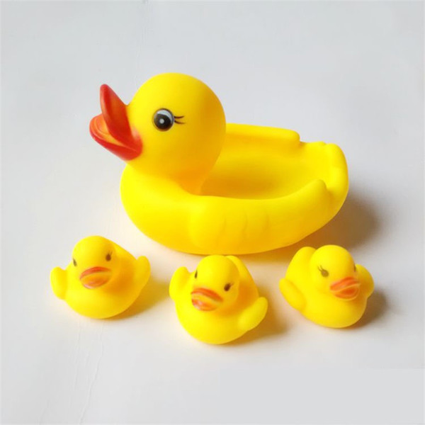Rubber Duck Swimming Bath Toys Squeeze-sounding Infant Gift Baby Kids Water Toy 4 pcs/set