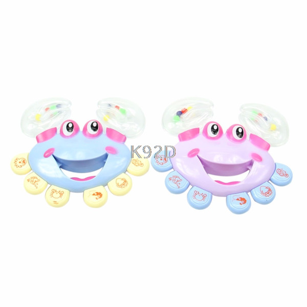 Wholesale- Musical Instrument Kids Baby Handbell Jingle Crab Design Shaking Rattle Toy Gift N01
