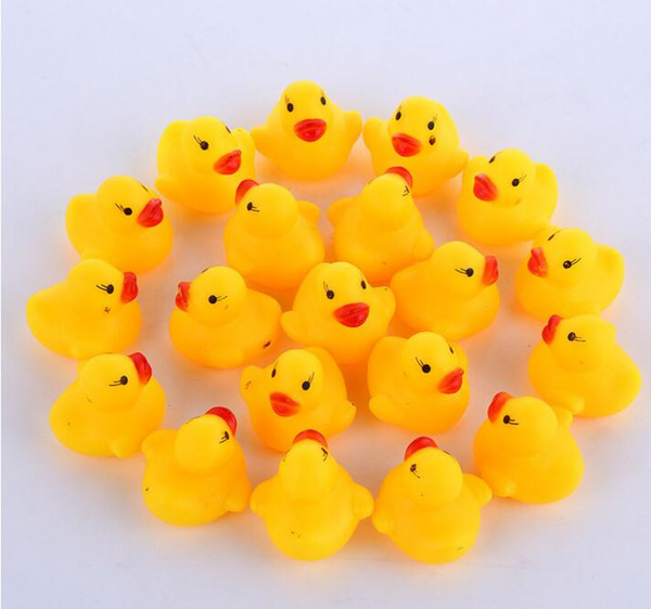 5000pcs High Quality Baby Bath Water Duck Toy Sounds Mini Yellow Rubber Ducks Kids Bath Small Duck Toy Children Swiming Beach Gifts