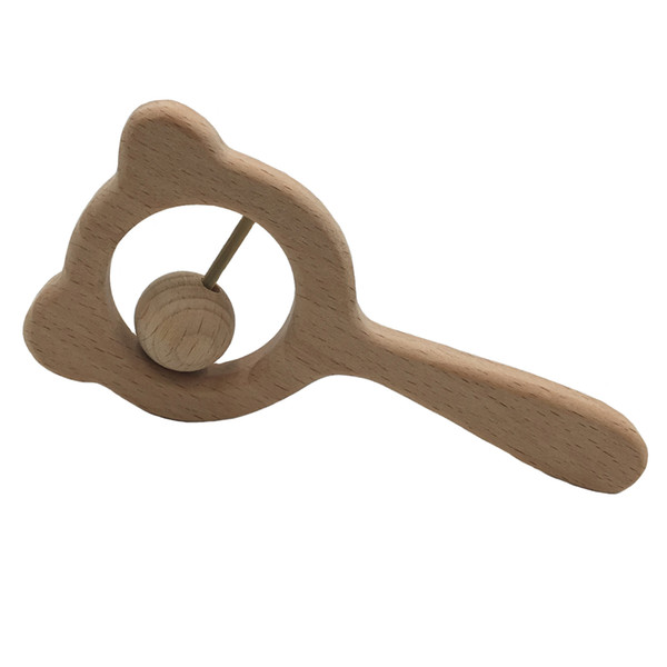 Free shipping Accessories Beech toy Bear Rattle Crafts toy Molar tooth Baby teething toy