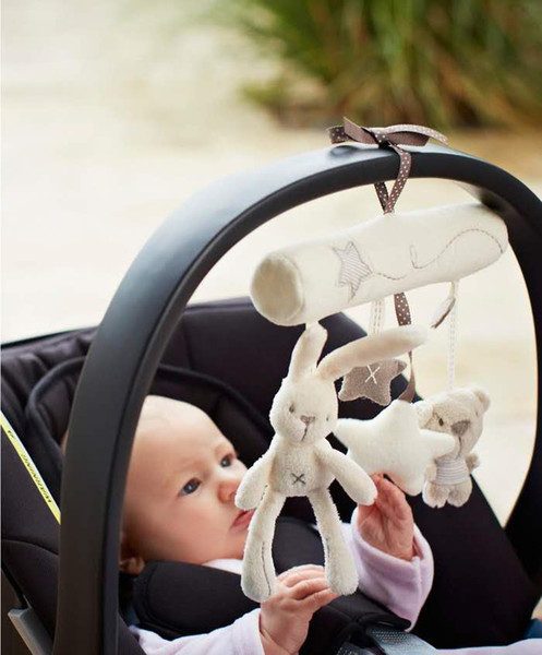 Baby child crib rabbit star rattle toy portable bell hand grab plush plush bed / baby carriage hanging toy kawaii baby infant toy gift