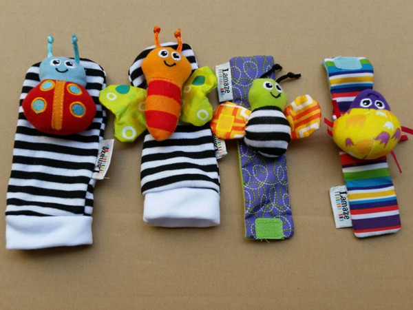 Fashion New arrival baby rattle baby toys Lamaze plush Garden Bug Wrist Rattle+Foot Socks 4 Styles Fast Shipping