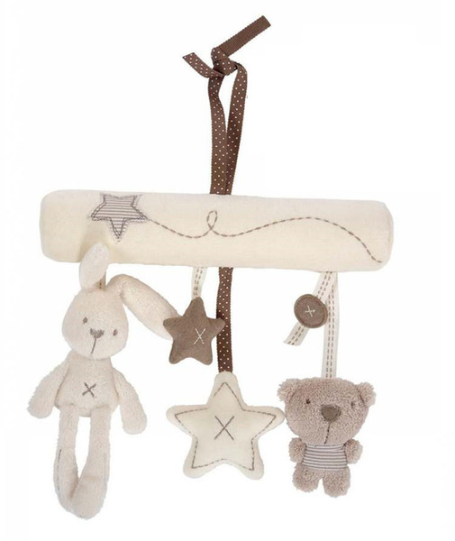 Rabbit baby hanging bed safety seat plush toy Hand Bell Multifunctional Plush Toy Stroller Mobile Gifts Free Shipping B0089