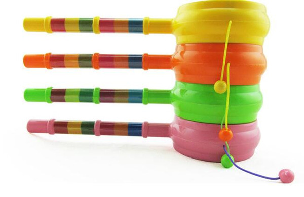 Baby cartoon rattle double sided drum roll hand drum plastic small toys gifts cute smile toy 188