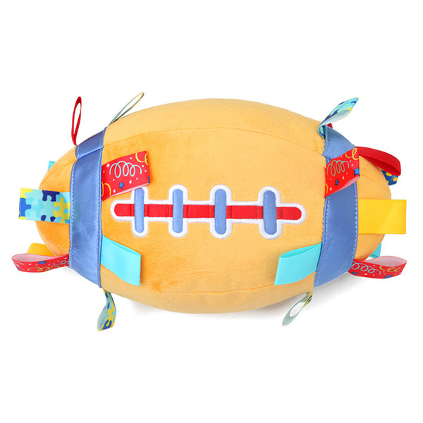 Baby Rugby hand catching plush toy ball built-in bell baby learning crawling exercise toy Infant early education puzzle plush cloth play