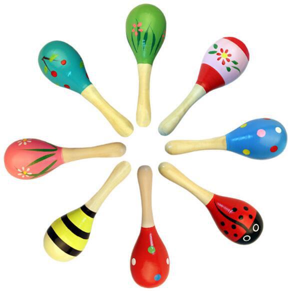 Baby Wooden Toys Early Education Orr Musical Instruments Double Head Small Sand Hammer Toy Musical Instrument