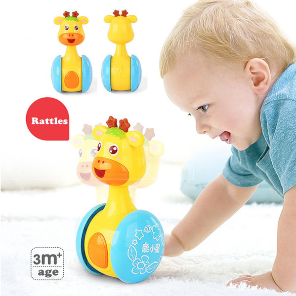 Baby Rattles Tumbler Doll Toys Sweet Bell Music Roly-poly Learning Education Toys Gifts Baby Bell Baby Toys DHL