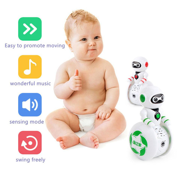 Tumbler Robot Baby toys with voice control Intelligent Music Tumbler baby toy smart catoon toy the best partner for baby learning to crawl
