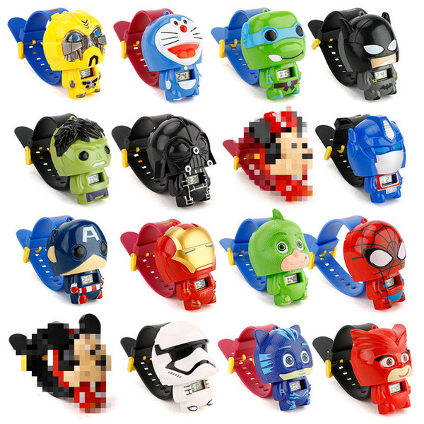 Hot The Avengers Electric Kids Boy Watch Hulk Ironman Starwars Figure Model Toys Action Figures For Children Gifts