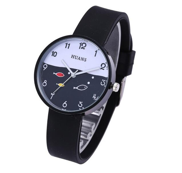 Big children's watch girl cartoon cute Korean version of junior high school students high school students learn table small fish boy watches