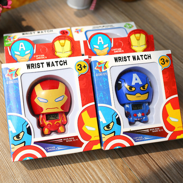 New Electric Kids Boy Watch The Avengers Hulk Ironman spiderman Figure Model Toys For Children Birthday Present gift