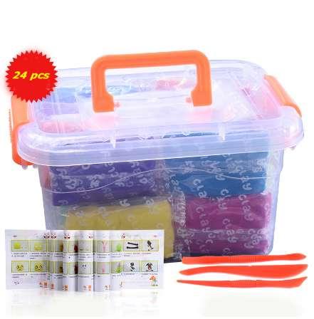 24pcs Clay Set Slime Polymer Fimo Plasticine DIY Clay Light Creative Handgum Toy Slime Clay Air Dry Playdough Gifts For Children