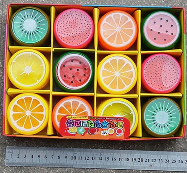 Baby Fruit Crystal Mud Crystal Clay Jelly Slime Mud 6*6cm Plasticine Mud Playdough For Kids 6 Styles