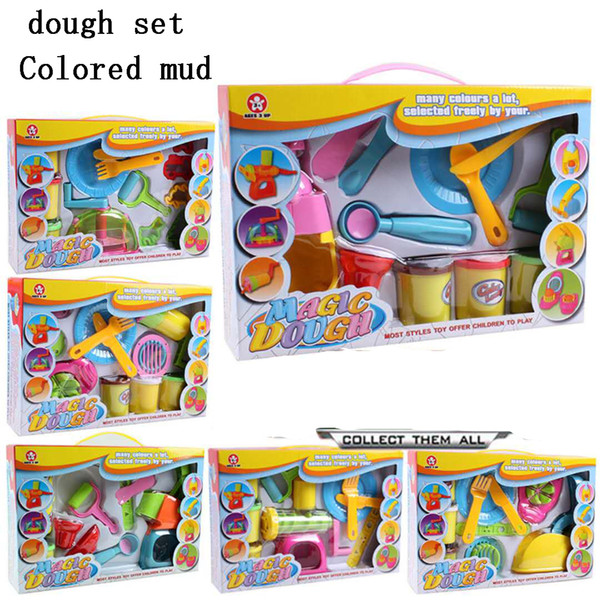 Dough set 3D Colored mud Clay Modeling Children's Toys DIY Handmade puzzle Wholesale selling 3pcs Collocation of colored mud Random mix