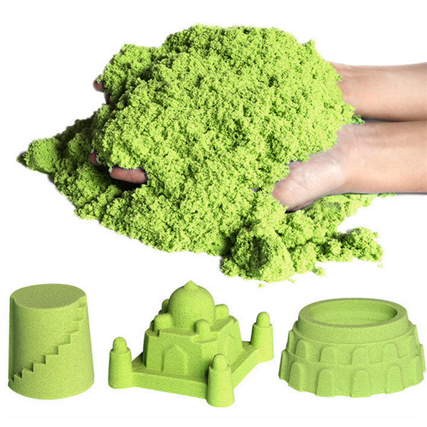 7TECH Kinetic sand for Creative DIY Sand Art Activities Green Colors Nontoxic Sensory Play Sand Kit Idea for children and Adults Toy